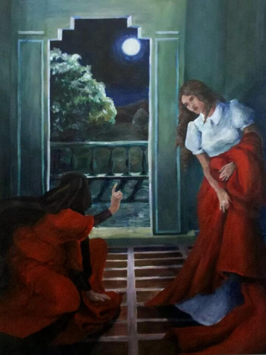 Anunciação. Acrílica sobre tela. 80x120cm