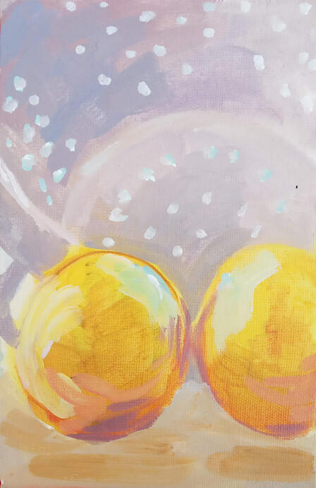 Limões. Acrílica sobre tela. 10x15cm